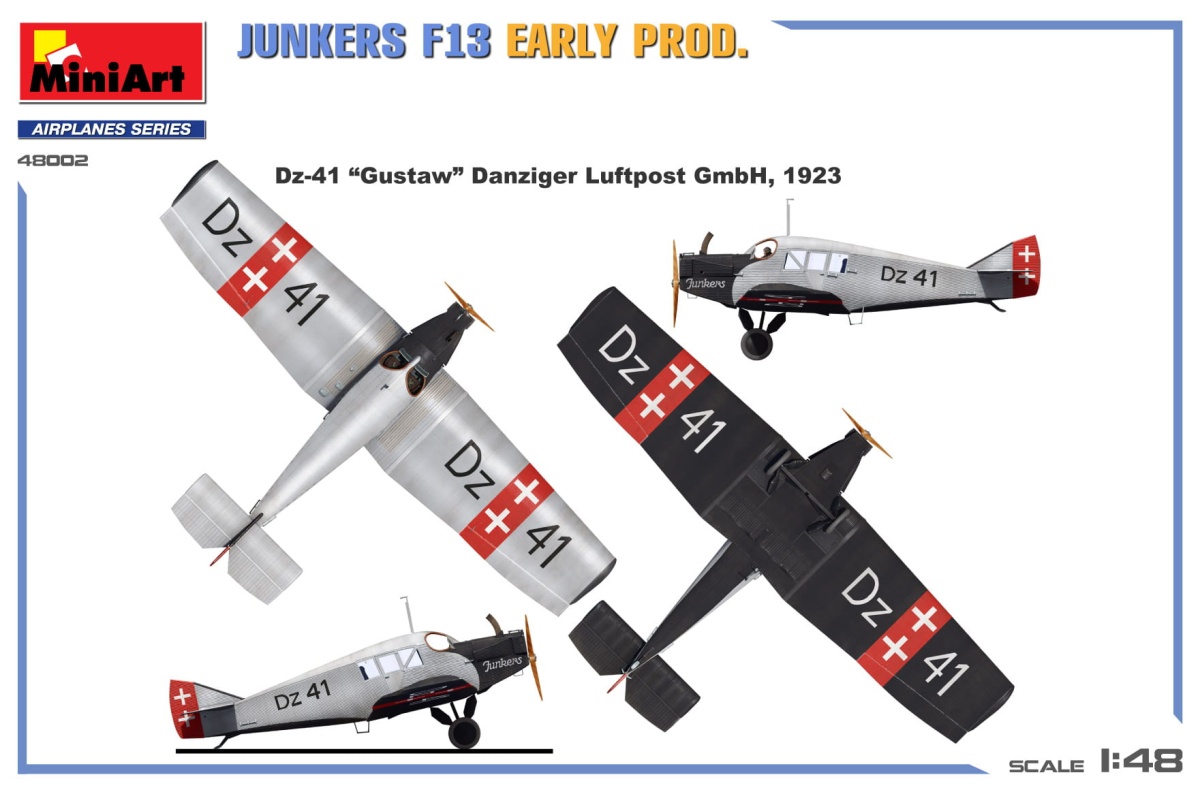 Zdjęcie dodatkowe produktu Junkers F13. Wczesna Produkcja 1:48 MiniArt 48002
