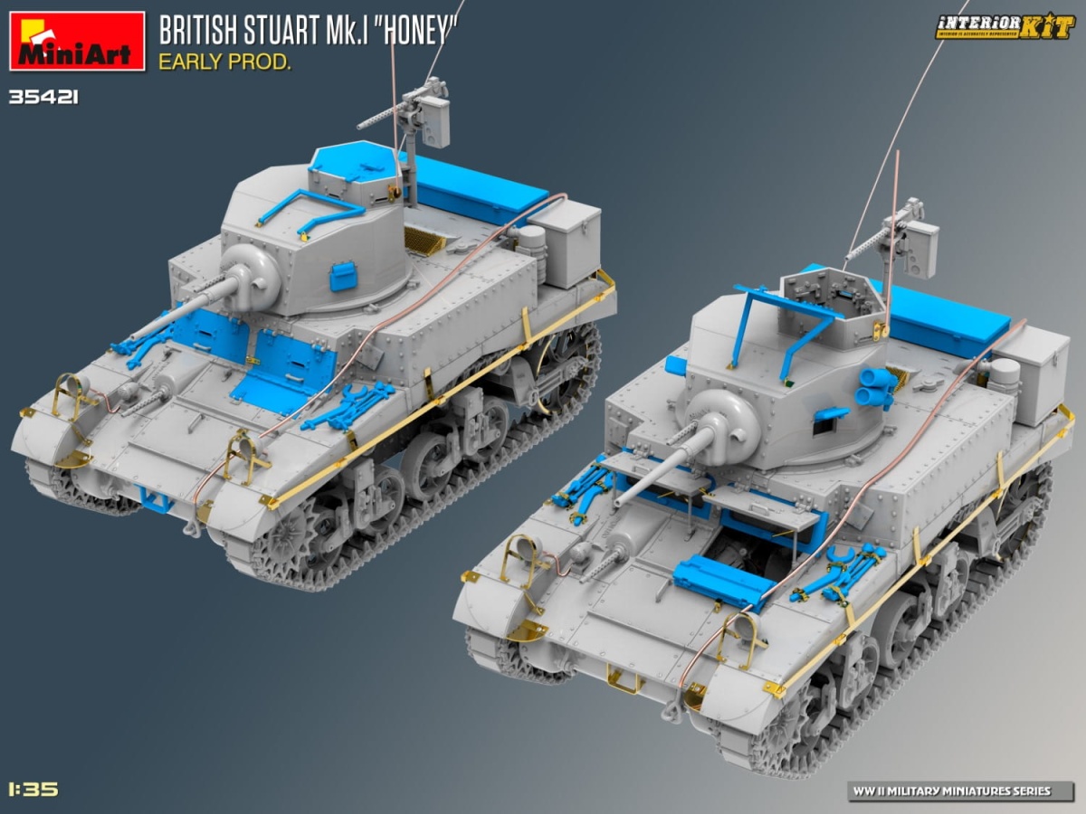 Zdjęcie dodatkowe produktu British Stuart Mk.I Honey Early Prod. Interior Kit 1:35 MiniArt 35421