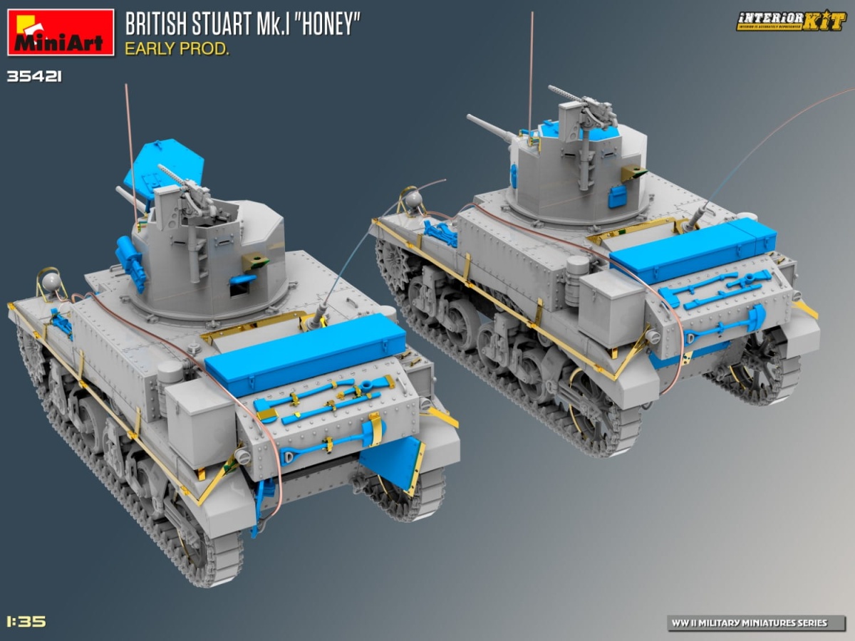 Zdjęcie dodatkowe produktu British Stuart Mk.I Honey Early Prod. Interior Kit 1:35 MiniArt 35421