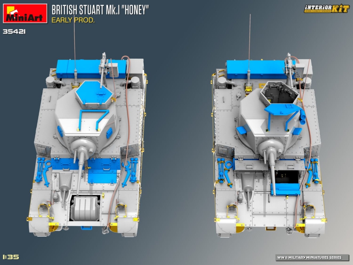 Zdjęcie dodatkowe produktu British Stuart Mk.I Honey Early Prod. Interior Kit 1:35 MiniArt 35421