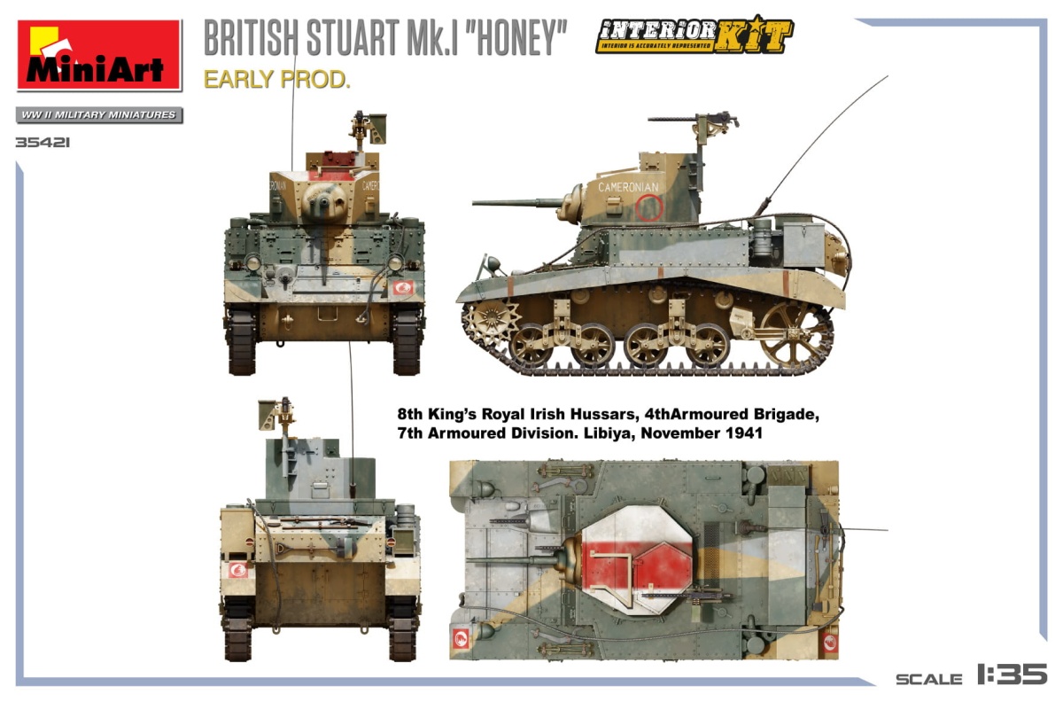 Zdjęcie dodatkowe produktu British Stuart Mk.I Honey Early Prod. Interior Kit 1:35 MiniArt 35421