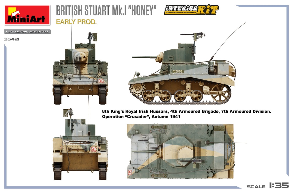 Zdjęcie dodatkowe produktu British Stuart Mk.I Honey Early Prod. Interior Kit 1:35 MiniArt 35421