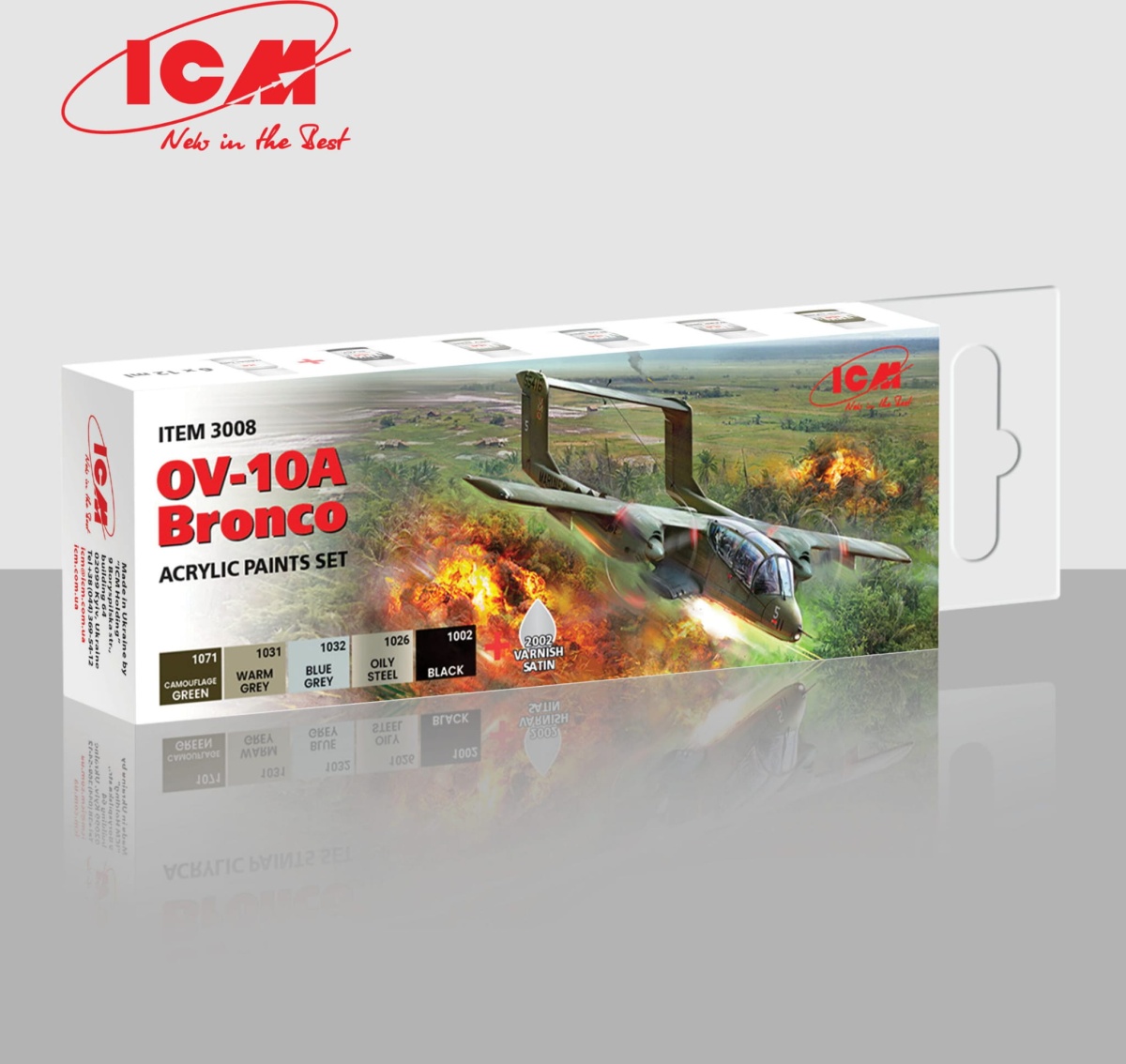 Zdjęcie dodatkowe produktu Zestaw farb akrylowych do OV-10A Bronco ICM 3008