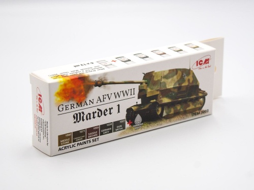 Zestaw farb akrylowych do niemieckich pojazdów AFV WW2 i Marder I ICM 3003