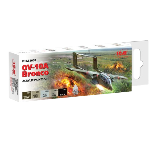 Zdjęcie główne produktu Zestaw farb akrylowych do OV-10A Bronco ICM 3008