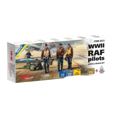Zestaw farb akrylowych dla pilotów RAF z czasów II wojny światowej ICM 3033