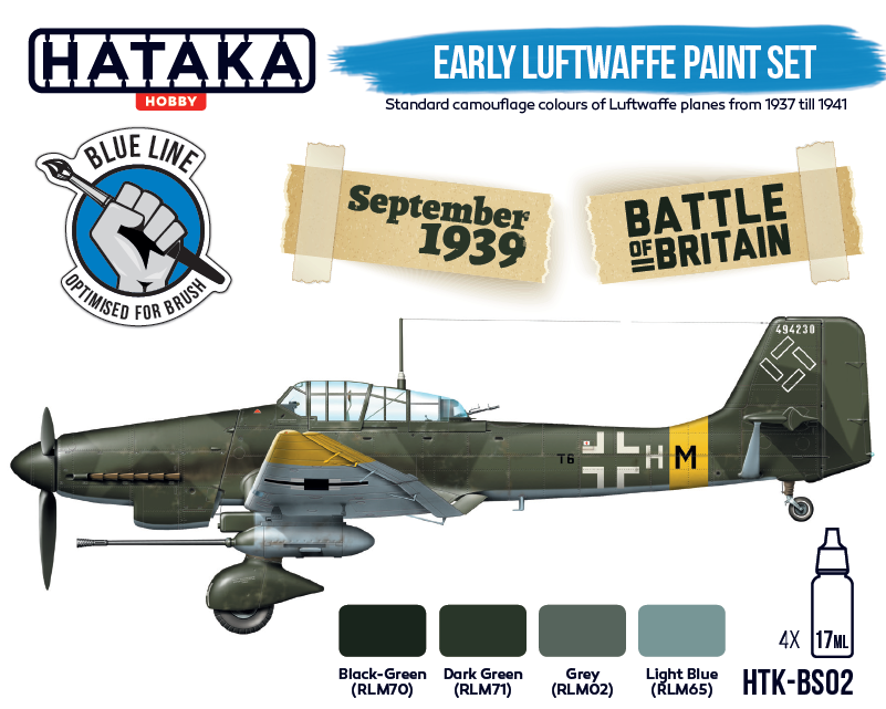 Zdjęcie dodatkowe produktu Zestaw farb Early Luftwaffe Hataka BS02