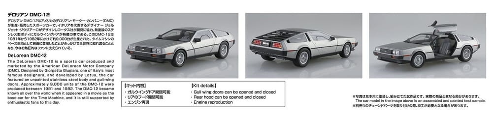 Zdjęcie dodatkowe produktu DeLorean DMC-12 '82 1:24 Aoshima 064351