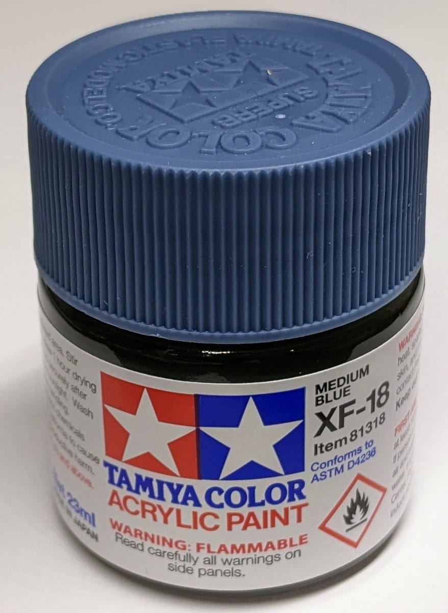 Zdjęcie dodatkowe produktu Tamiya 81318 XF-18 Medium Blue Farba 23ml XF18 Acrylic