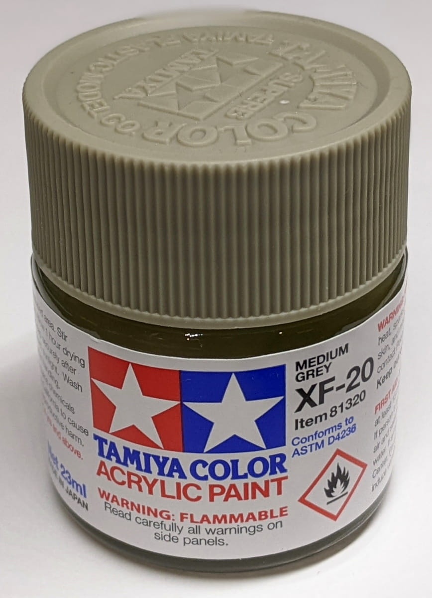 Zdjęcie dodatkowe produktu Tamiya 81320 XF-20 Medium Grey Farba 23ml XF20 Acrylic
