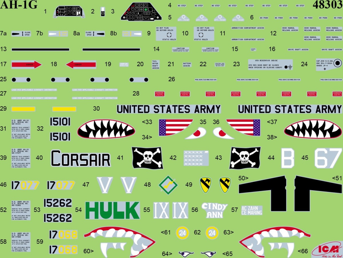 Zdjęcie dodatkowe produktu AH-1G Cobra i M8A1 US Landing Mat 1:48 ICM 48298