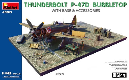 Thunderbolt P-47D Bubbletop z podstawą i akcesoria. Duży Zestaw 1:48 MiniArt 48018