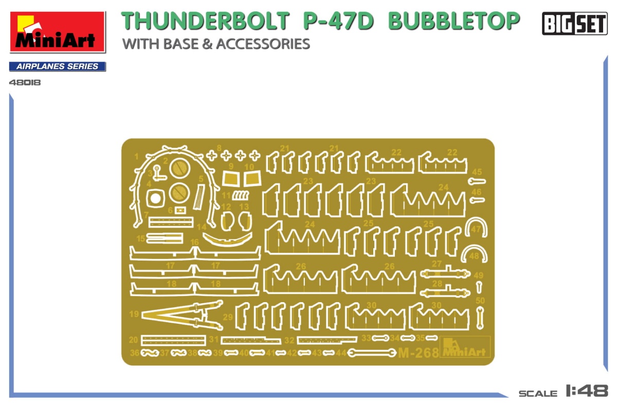Zdjęcie dodatkowe produktu Thunderbolt P-47D Bubbletop z podstawą i akcesoria. Duży Zestaw 1:48 MiniArt 48018