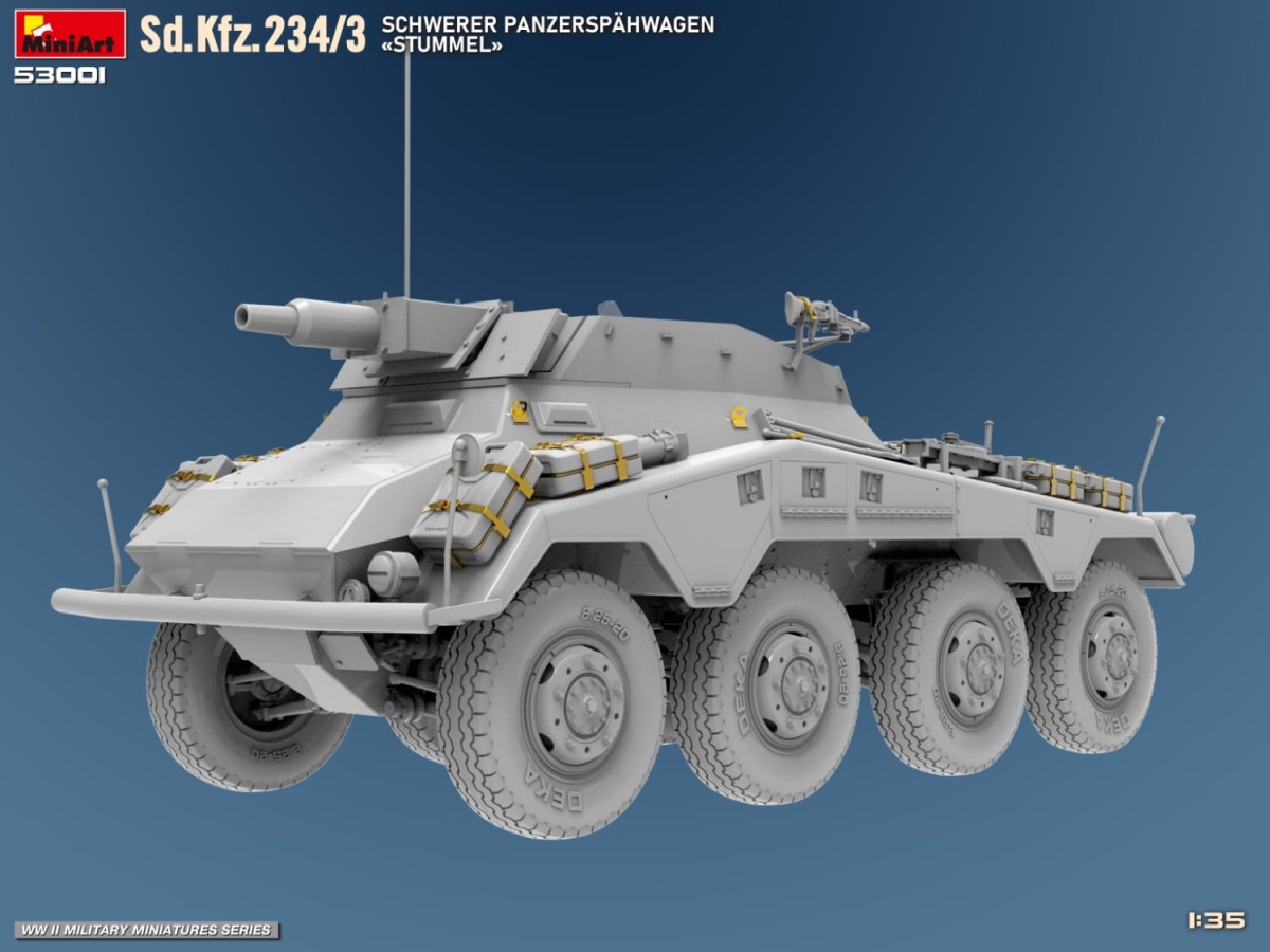 Zdjęcie dodatkowe produktu Sd.kfz.234/3 Schwerer Panzerspahwagen stummel 1:35 MiniArt 53001