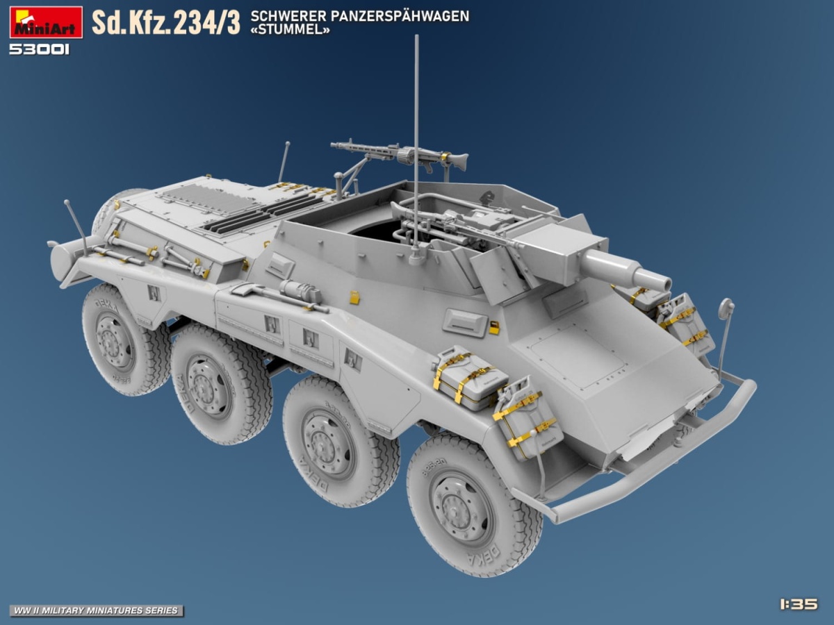 Zdjęcie dodatkowe produktu Sd.kfz.234/3 Schwerer Panzerspahwagen stummel 1:35 MiniArt 53001