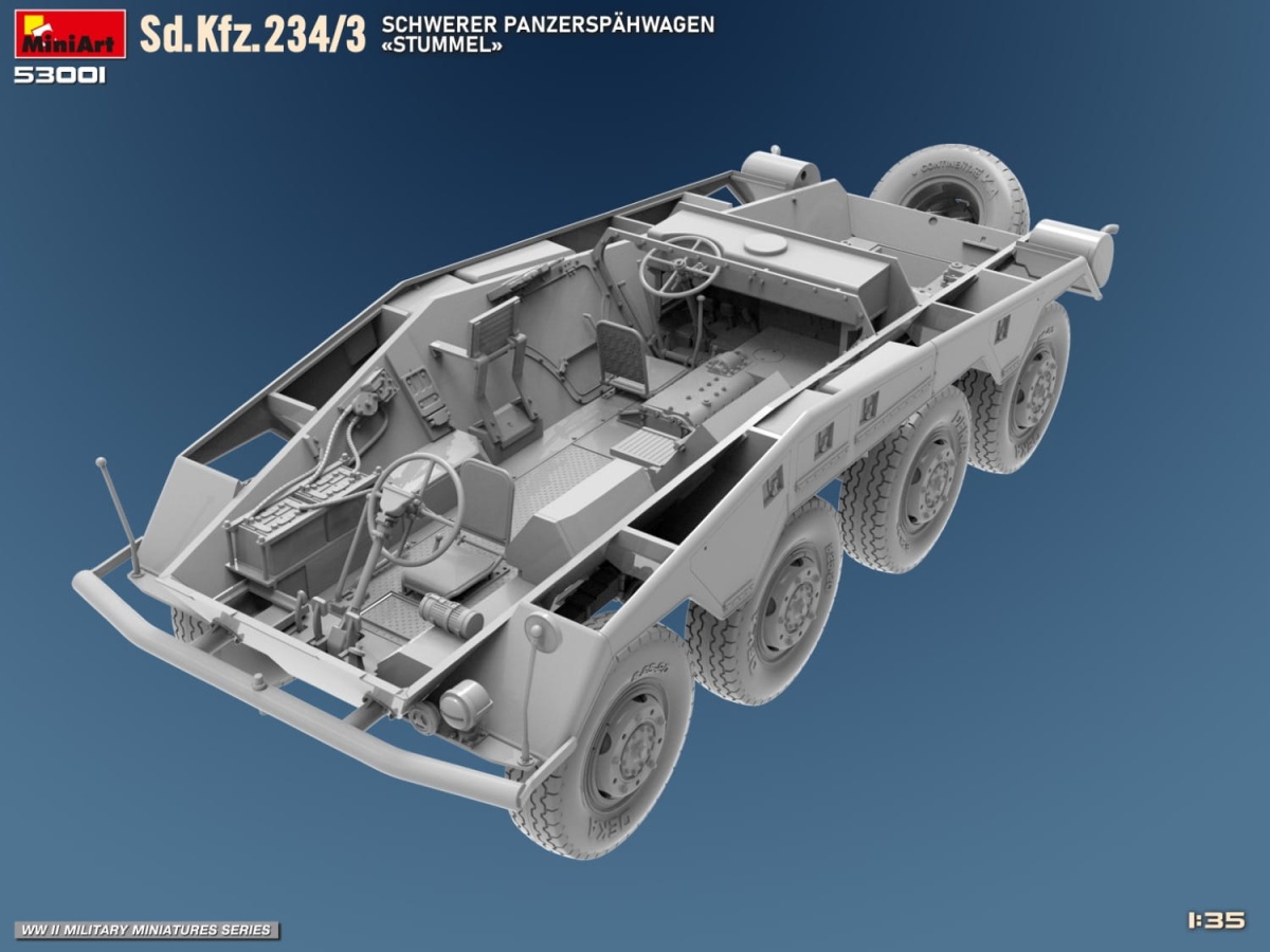 Zdjęcie dodatkowe produktu Sd.kfz.234/3 Schwerer Panzerspahwagen stummel 1:35 MiniArt 53001