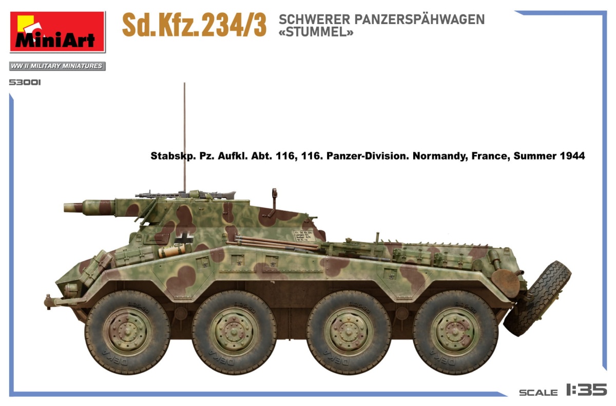 Zdjęcie dodatkowe produktu Sd.kfz.234/3 Schwerer Panzerspahwagen stummel 1:35 MiniArt 53001
