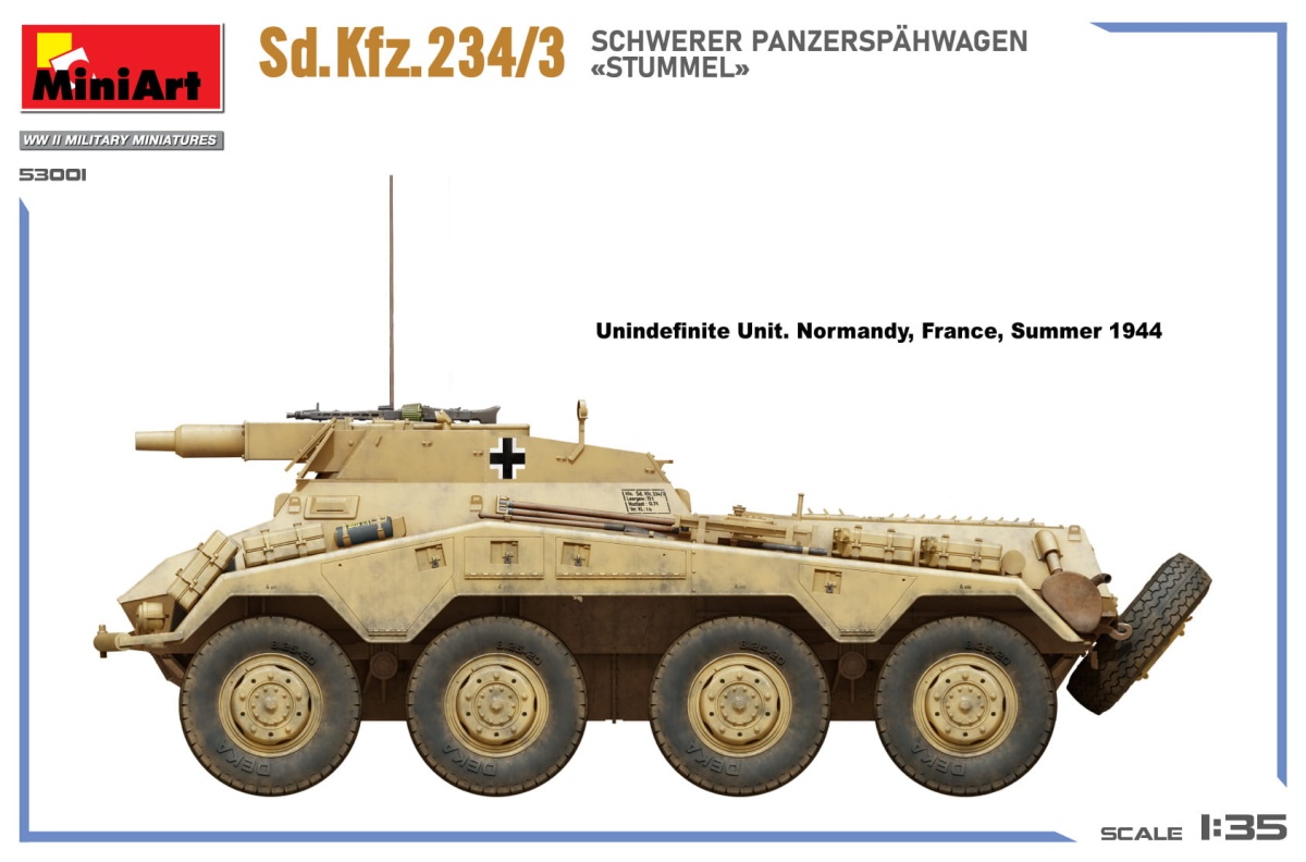 Zdjęcie dodatkowe produktu Sd.kfz.234/3 Schwerer Panzerspahwagen stummel 1:35 MiniArt 53001