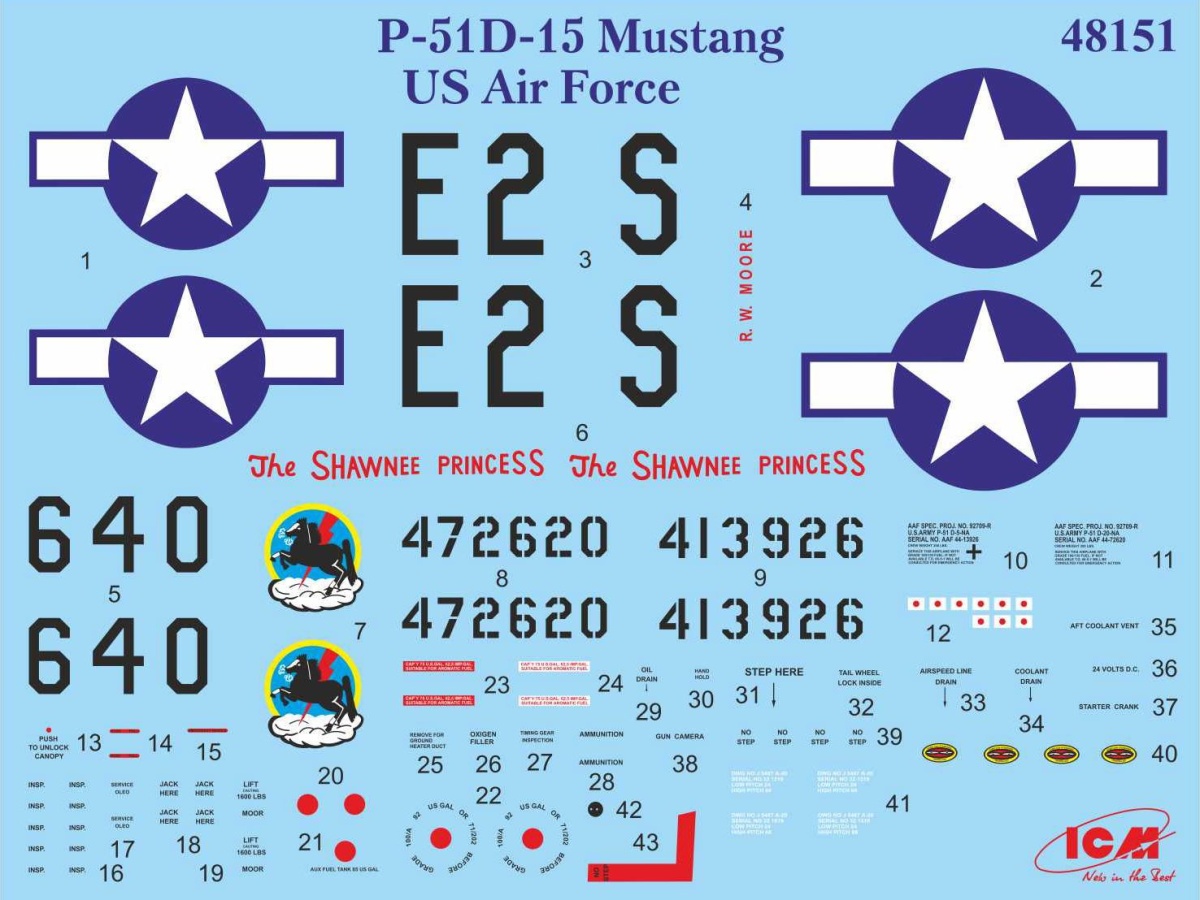 Zdjęcie dodatkowe produktu Mustang P-51D-15 1:48 ICM 48151