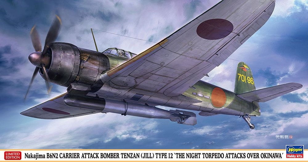 Zdjęcie główne produktu Nakajima B6N2 Carrier Attack Bomber Tenzan (Jill) Type 12 The Night Torpedo Attacks over Okinawa 1:48 Hasegawa 07536