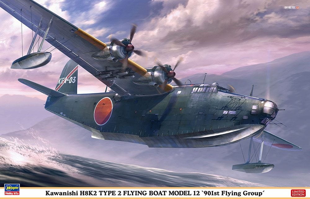 Zdjęcie główne produktu Kawanishi H8K2 Type 2 Flying Boat Model 12 901st Flying Group 1:72 Hasegawa 02473