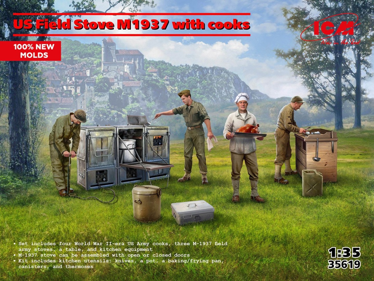 Zdjęcie główne produktu Amerykańska kuchenka polowa M1937 z kucharzami 1:35 ICM 35619