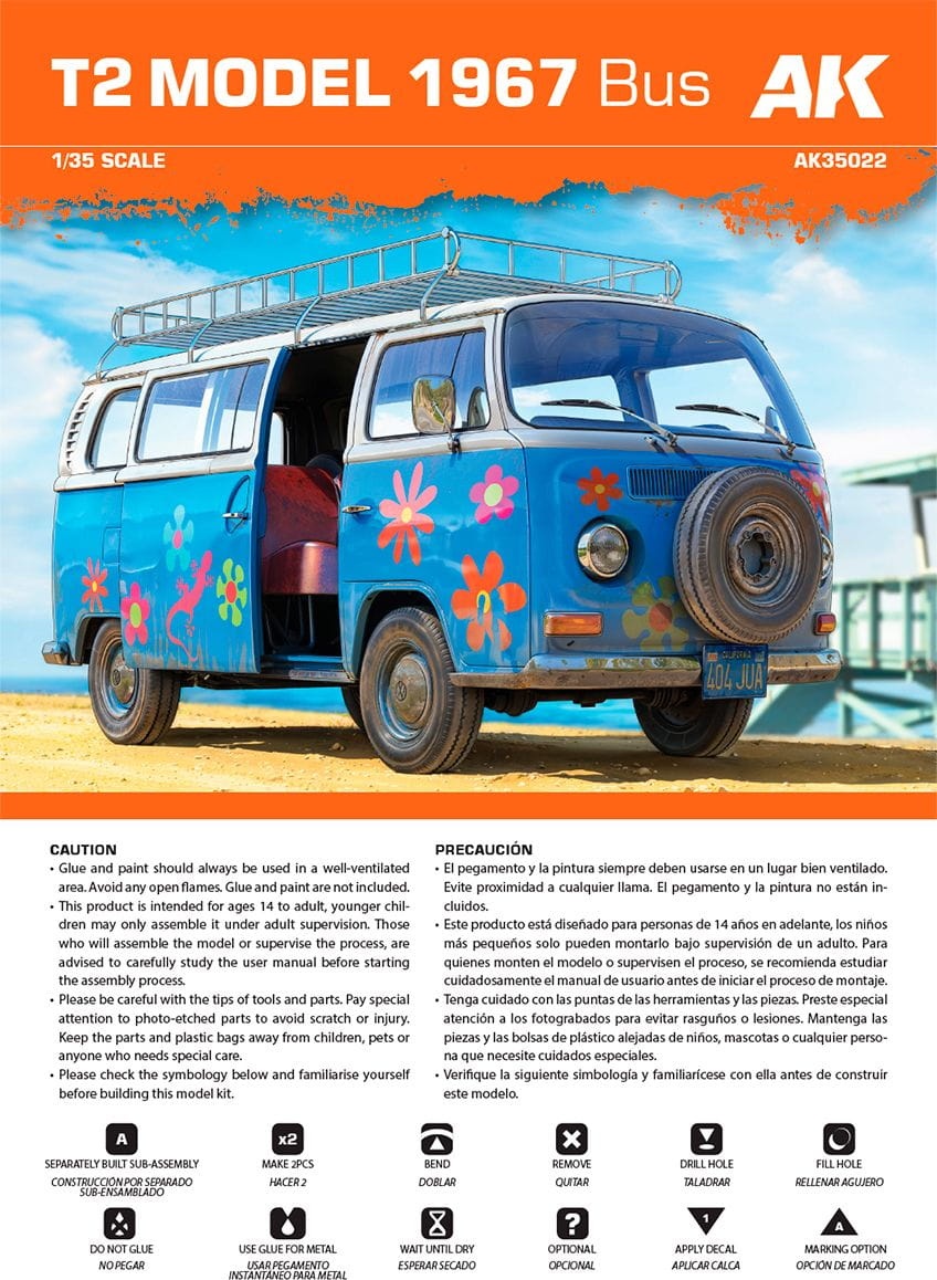 Zdjęcie dodatkowe produktu T2 Model 1967 Bus 1:35 AK Interactive 35022
