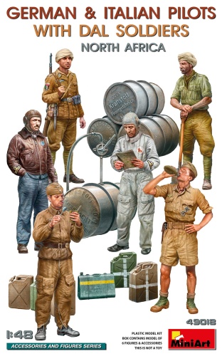 German and Italian Pilots With Dal Soldiers. North Africa 1:48 MiniArt 49018