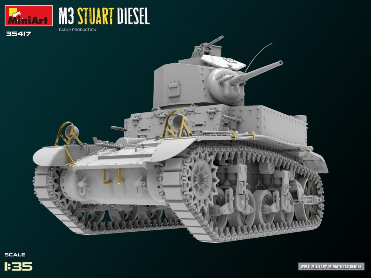 Zdjęcie dodatkowe produktu M3 Stuart Diesel. Early Production 1:35 MiniArt 35417