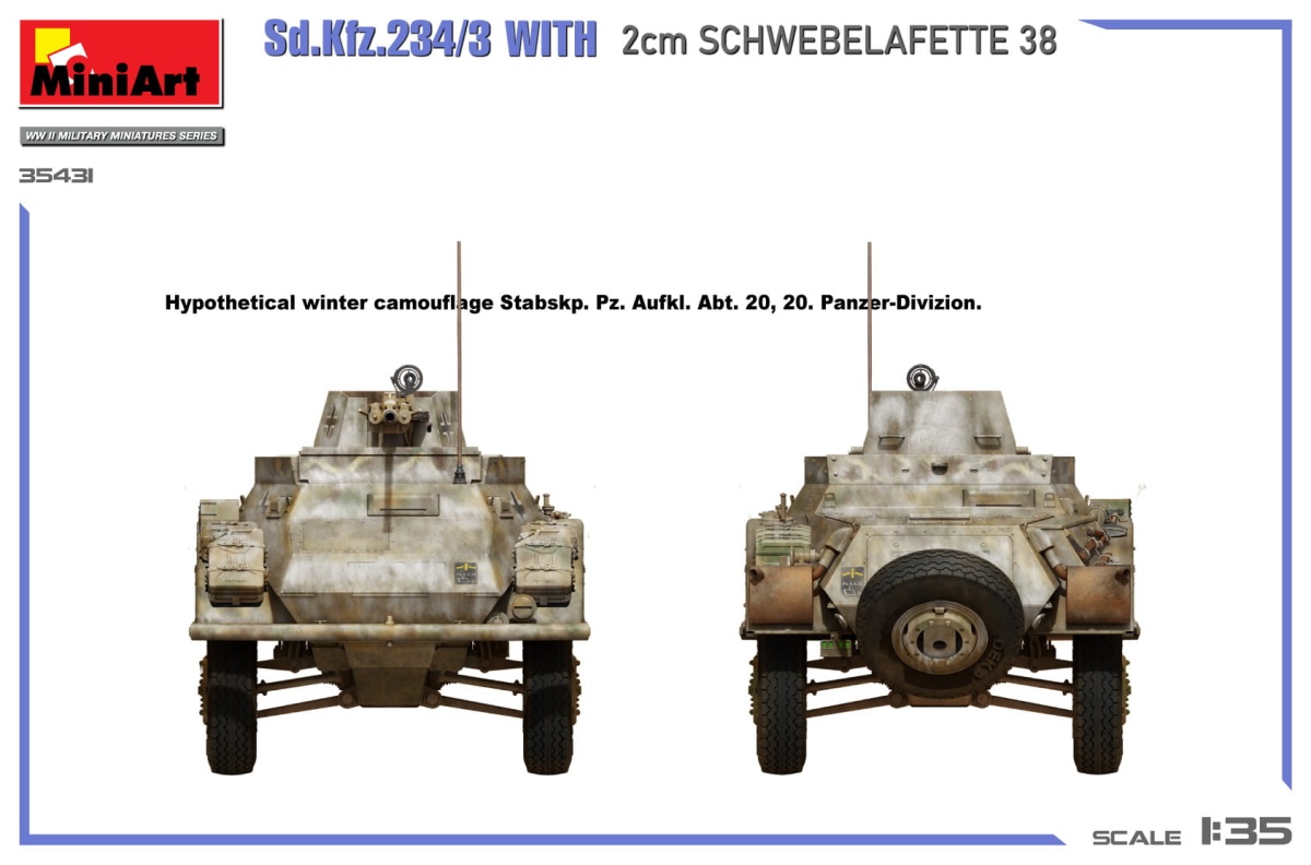 Zdjęcie dodatkowe produktu Sd.kfz.234/3 with 2cm Schwebelafette 38 1:35 MiniArt 35431