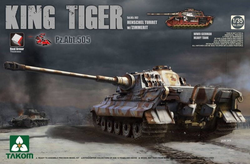 Zdjęcie główne produktu King Tiger Pz.Abt.505 Sd.Kfz.182 Henschel Turret w/Zimmerit 1:35 Takom 2047