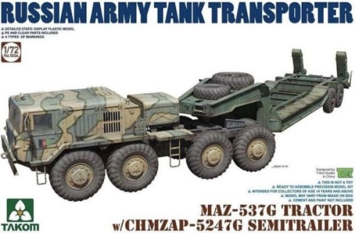 Ciągnik MAZ-537G z naczepą CHMZAP-5247G 1:72 Takom 5004
