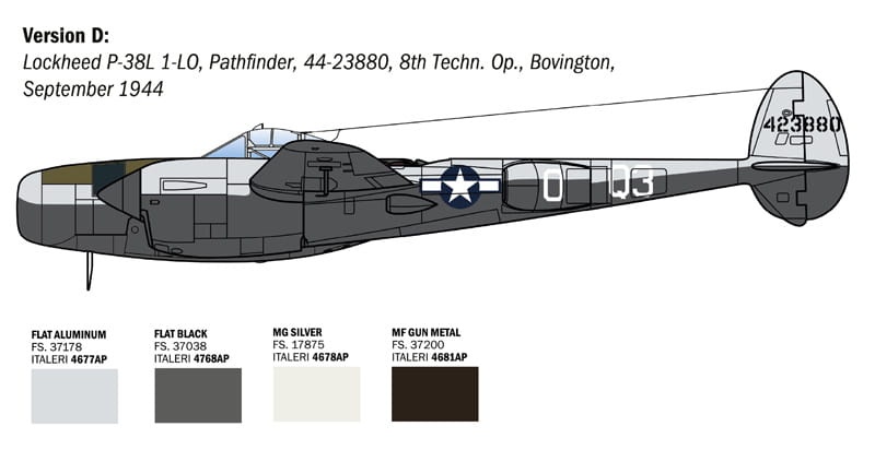 Zdjęcie dodatkowe produktu P-38 J Lightning 1:48 Italeri 2834