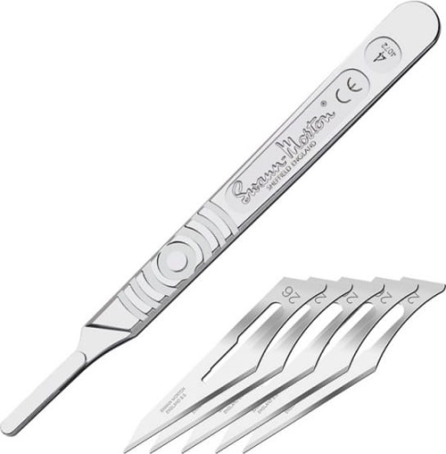 Rękojeść skalpela Modelcraft typ 4 i Ostrza typ 26 (5szt) Shesto PKN9220