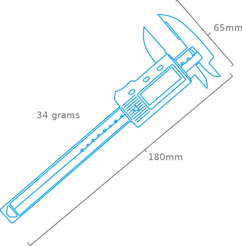 Zdjęcie dodatkowe produktu Plastikowa suwmiarka cyfrowa LCD Modelcraft (100 mm) Shesto PGA1001