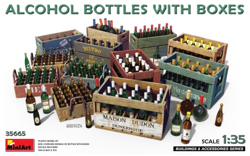 Butelki z alkoholem z pudełkami 1:35 MiniArt 35665