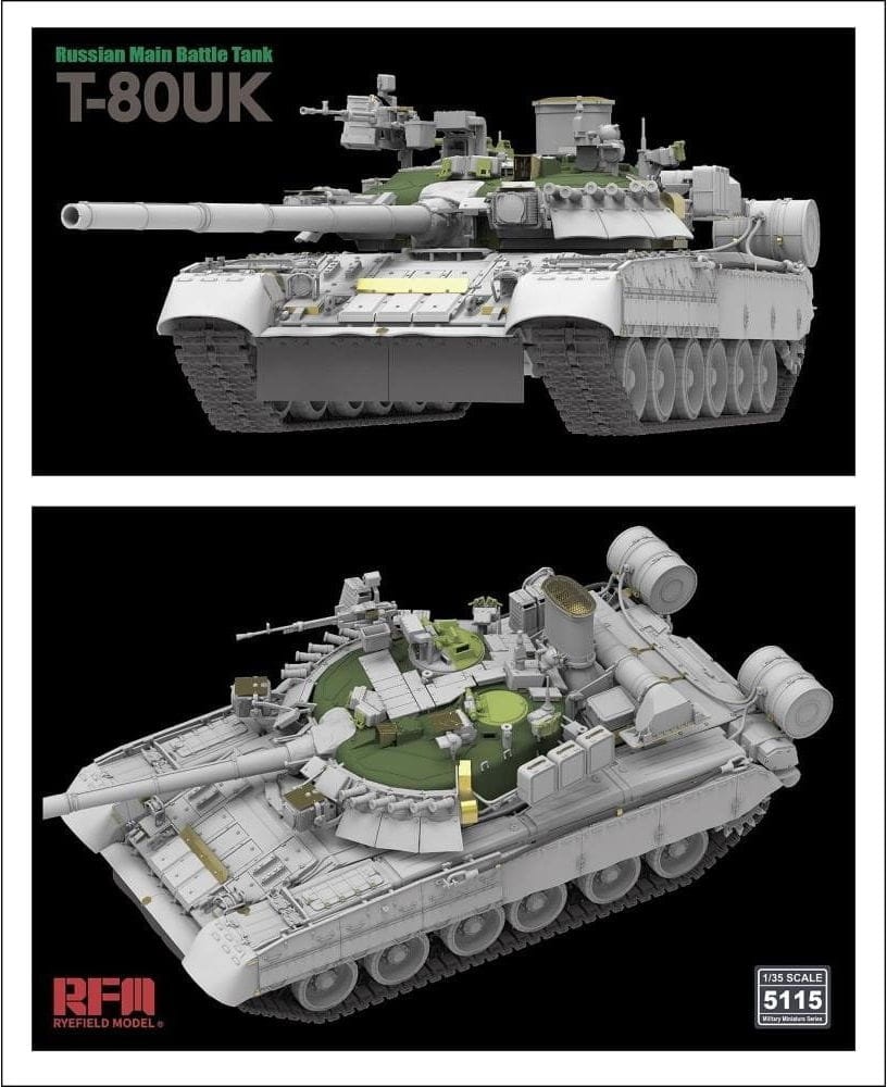 Zdjęcie dodatkowe produktu Russian T-80UK Main Battle tank 1:35 Rye Field Model 5115
