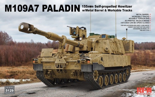 M109A7 PALADIN 155mm Self-Propelled Howitzer w/Workable Tracks 1:35 Rye Field Model 5129