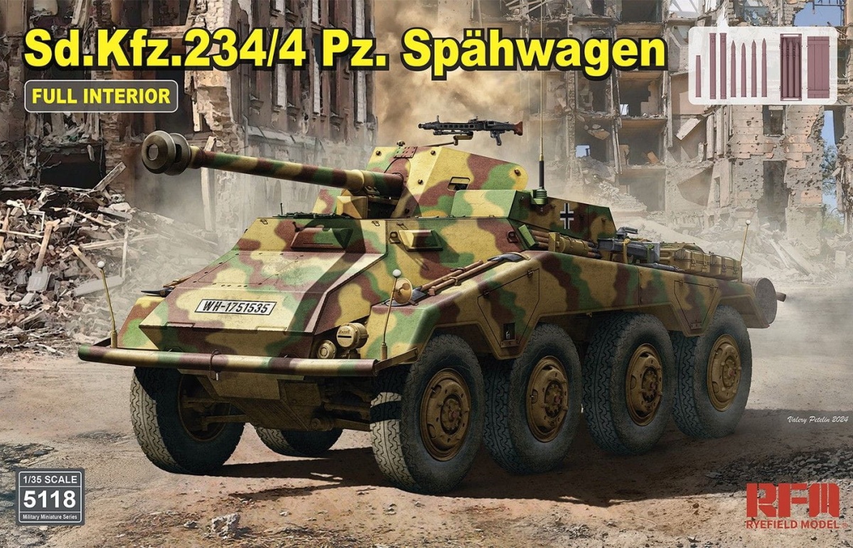 Zdjęcie główne produktu Sd.Kfz.234/4 Pz.Spahwagen with Full Interior 1:35 Rye Field Model 5118