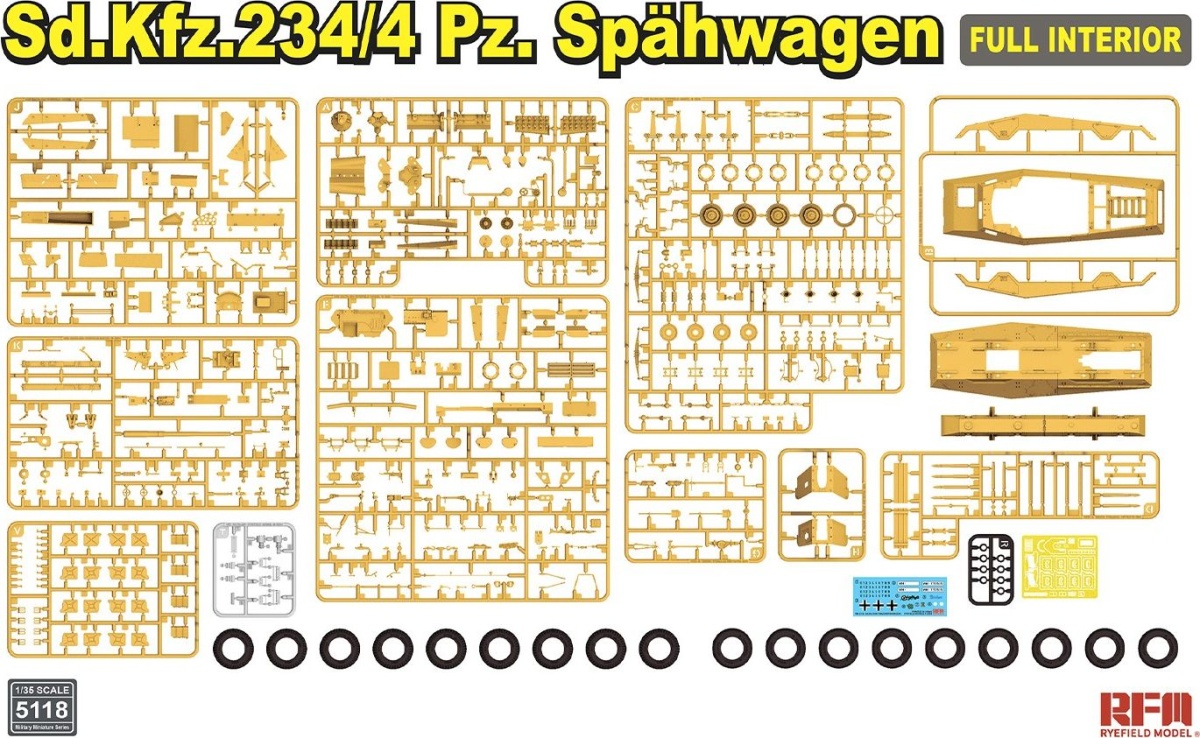 Zdjęcie dodatkowe produktu Sd.Kfz.234/4 Pz.Spahwagen with Full Interior 1:35 Rye Field Model 5118