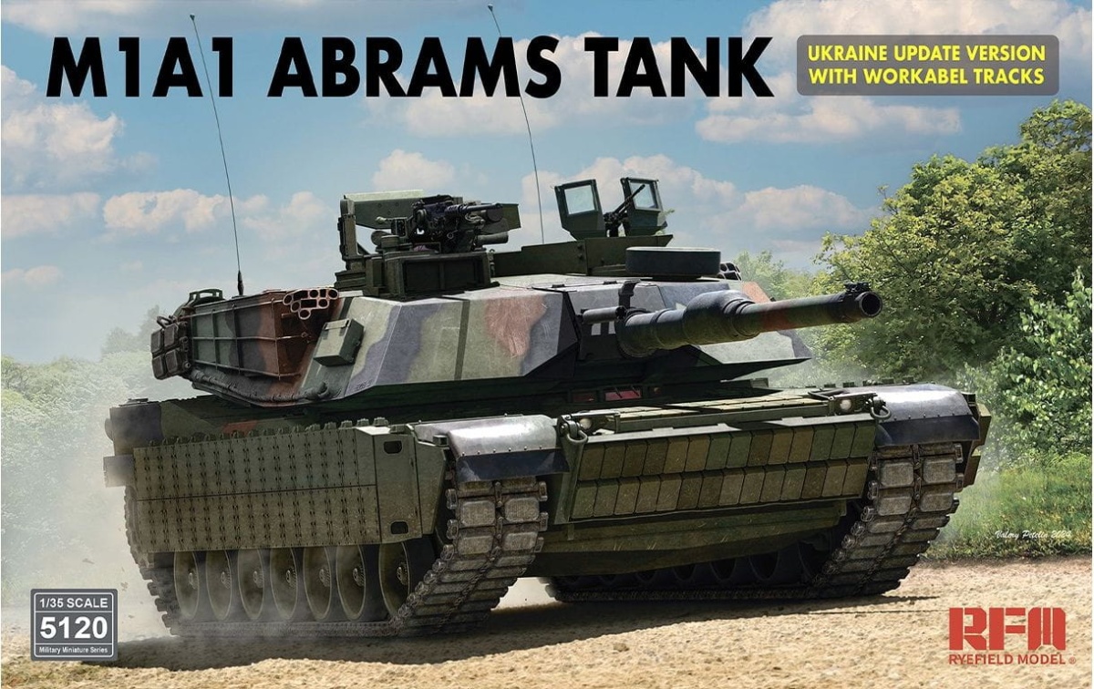 Zdjęcie główne produktu M1A1 Abrams Ukraine Update Version w/Workable Tracks 1:35 Rye Field Model 5120