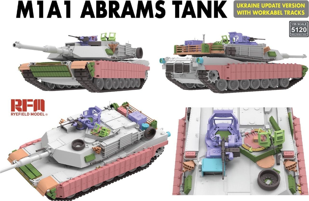 Zdjęcie dodatkowe produktu M1A1 Abrams Ukraine Update Version w/Workable Tracks 1:35 Rye Field Model 5120
