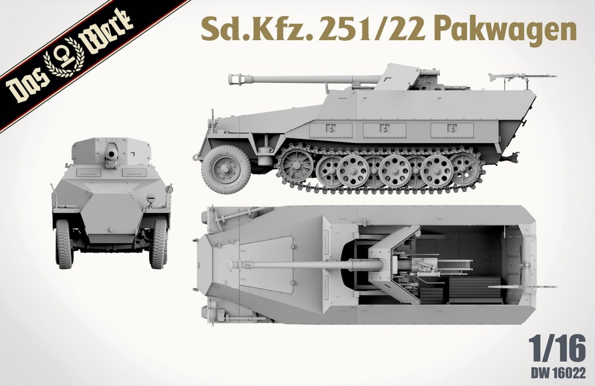 Zdjęcie dodatkowe produktu Sd.Kfz. 251/22 Pakwagen 1:16 Das Werk 16022