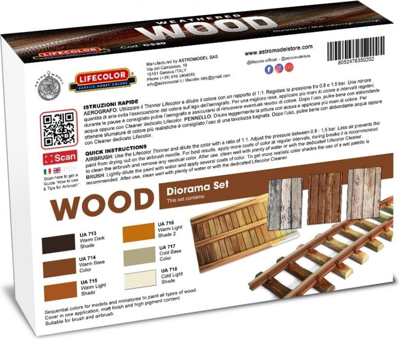 Zdjęcie dodatkowe produktu Weathered Wood (farby 6x 22ml) Lifecolor CS20