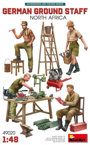 Niemiecki Personel Naziemny z Akcesoriami. Afryka Północna 1:48 MiniArt 49020