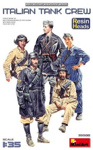 Italian Tank Crew. Resin Heads 1:35 MiniArt 35500