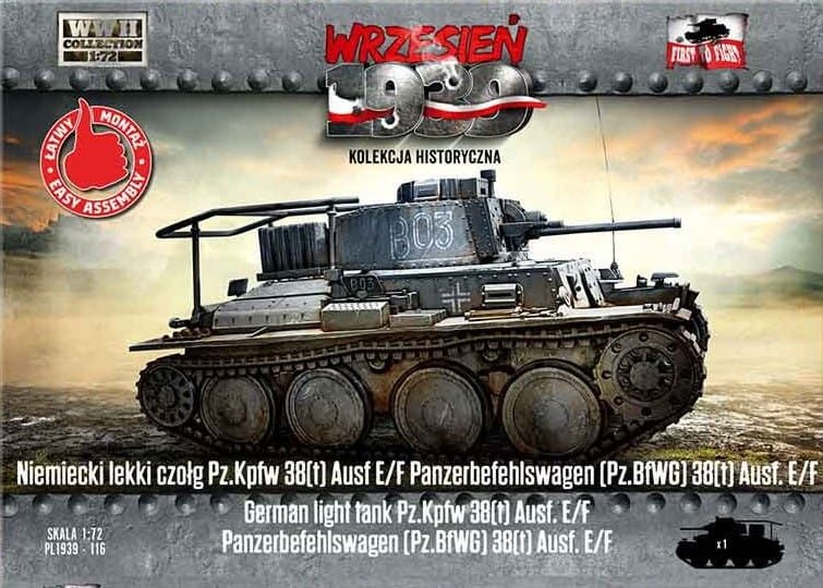 Zdjęcie dodatkowe produktu Pz.Kpfw 38(t) Ausf E/F Panzerbefehlswagen 38(t) Ausf. E/F 1:72 First To Fight PL116