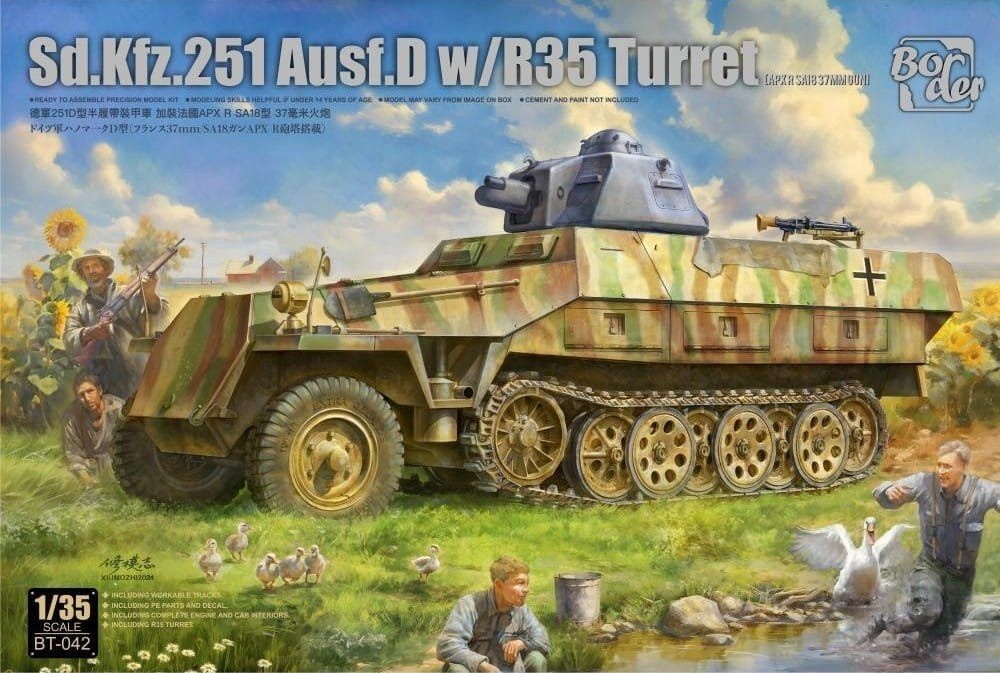 Zdjęcie główne produktu Sd.Kfz.251 Ausf.D w/ R35 Turret 1:35 Border Model BT042