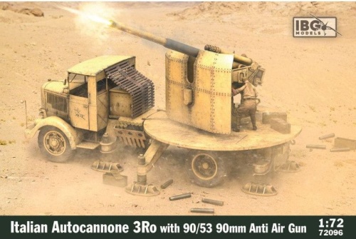 Włoski Autocannone 3Ro z działkiem przeciwlotniczym 90 mm 90/53 1:72 IBG 72096