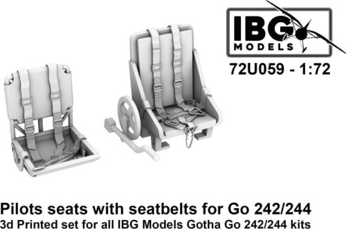 Pilot Seats with Seatbelts for Go 242/244 for IBG Gotha Go 242/244 1:72 IBG 72U059
